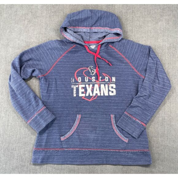 Houston Texans Hoodie Womens L Blue NFL Team Fleece Pullover Football Fan - Picture 1 of 7